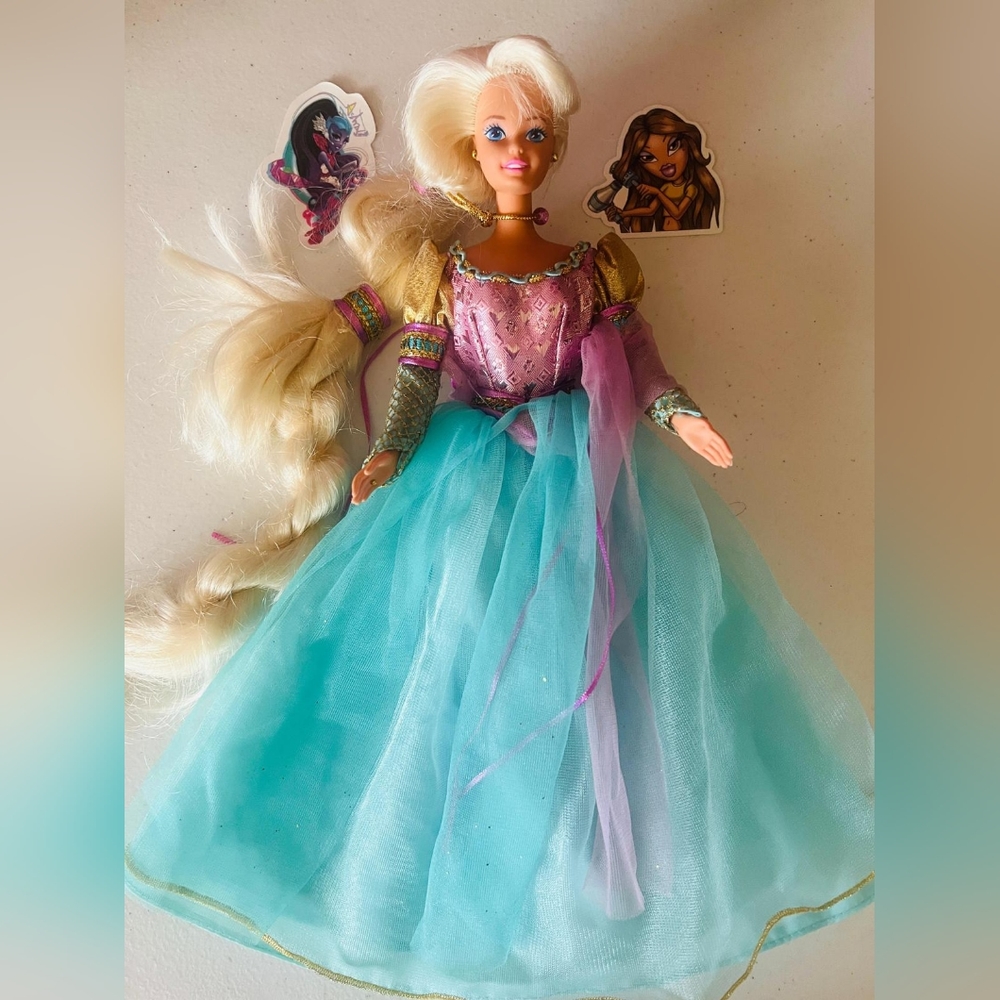 Vintage barbie doll barbie as rapunzel bratz doll n monster high doll sticker